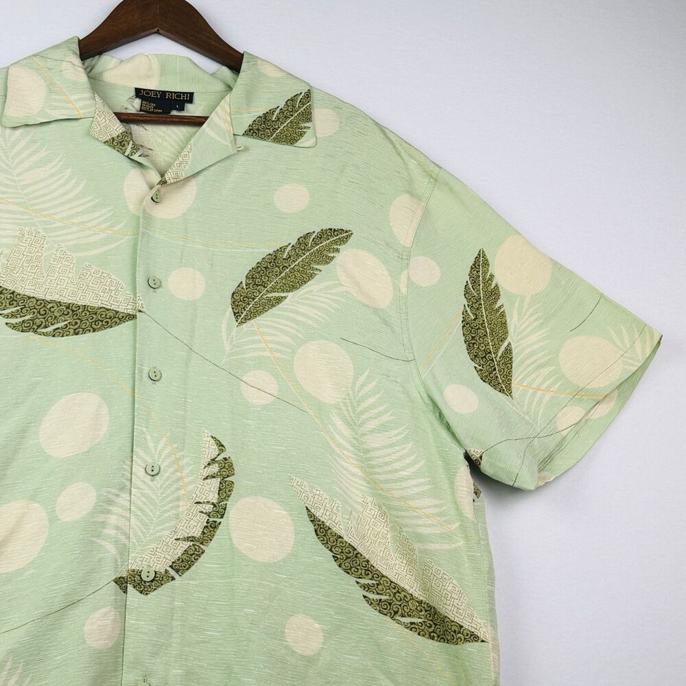VTG Joey Richi Silk Tropical Hawaiian Camp Shirt Large